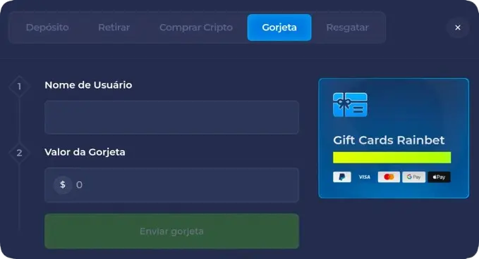 Recurso de palpites da Rainbets