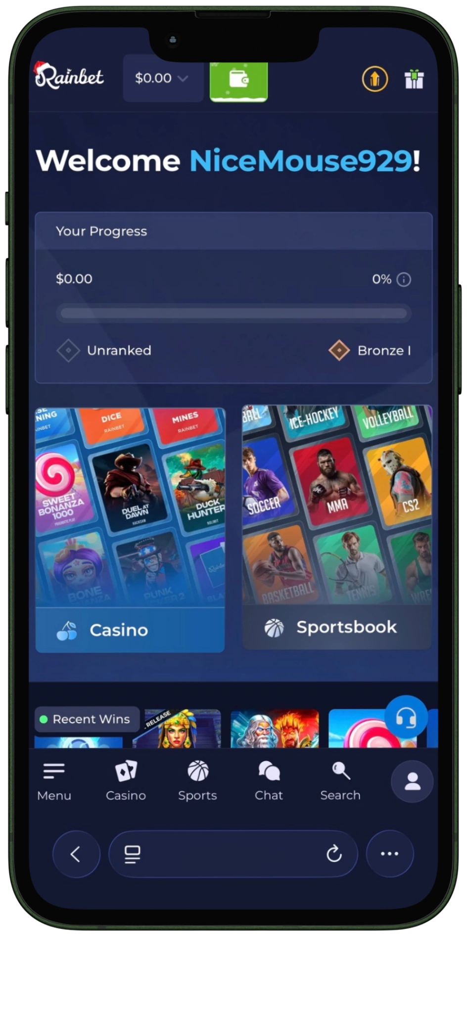 Rainbet sign up - Go to the Rainbet page and log in to your account