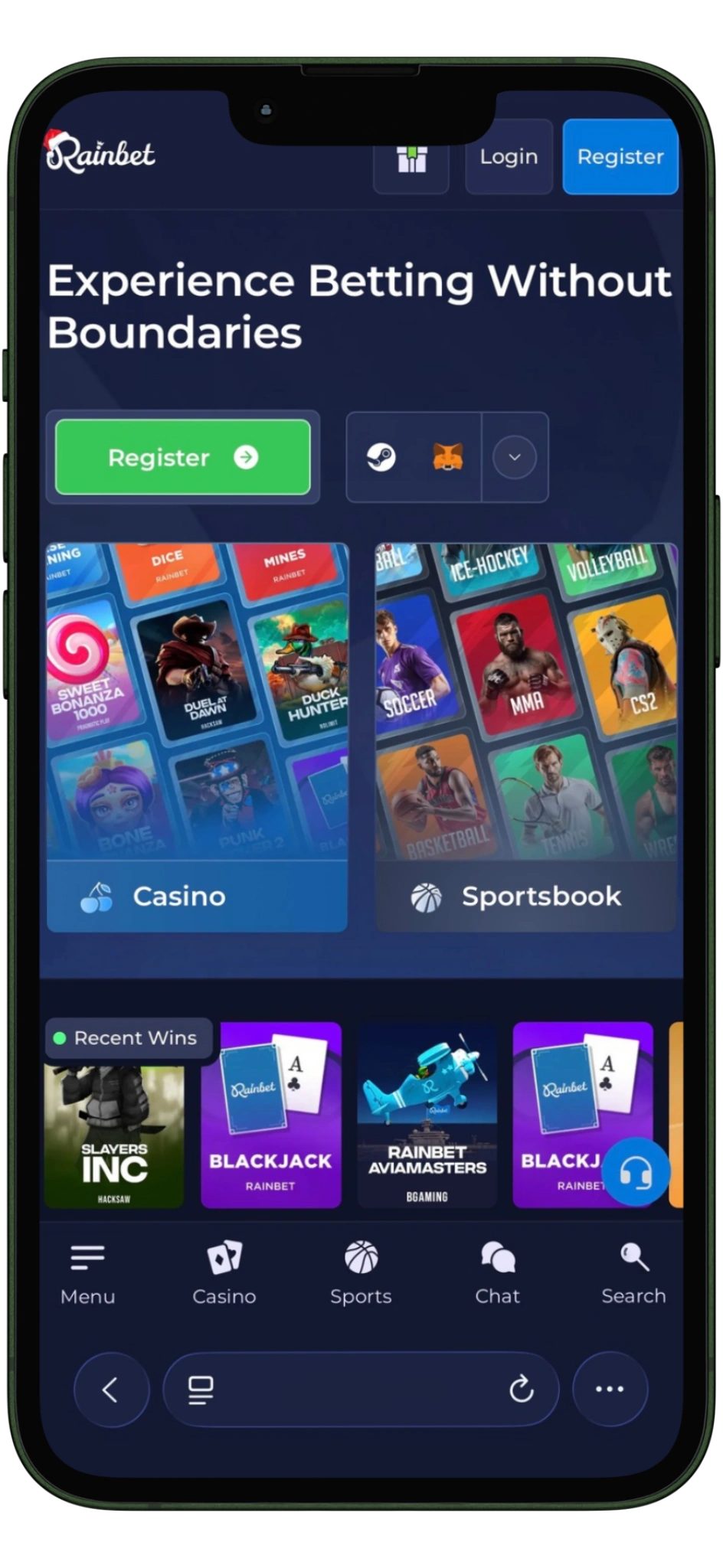 Visit the official Rainbet website
