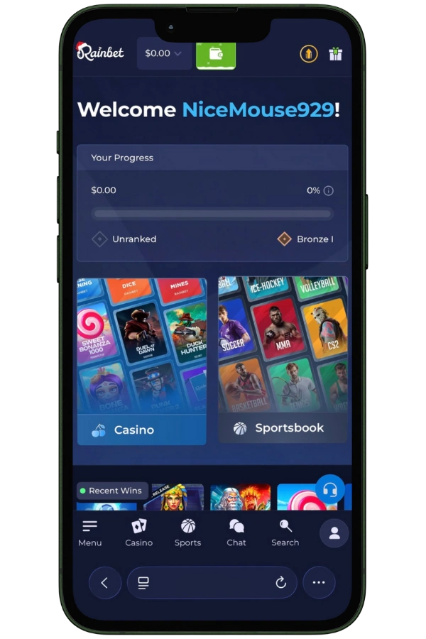 create rainbet account