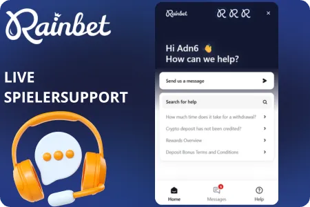 Rainbet Casino Live-Kundenservice für Spieler