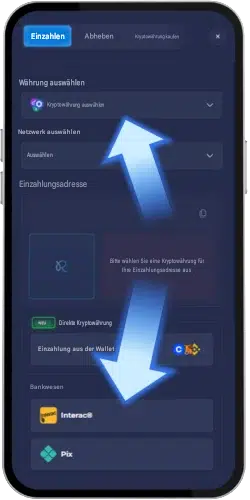 Geld einzahlen